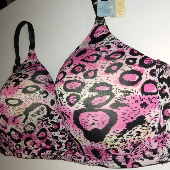 NWT~PLUS SIZE 40D Pretty Pink Cheetah Ocelot Wireless Bra. - Picture 6 of 10